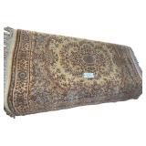 FRINGED PATTERN RUG APPROX. 62” X 50”