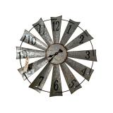 GALVANIZED ALUMINUM WINDMILL STYLE CLOCK
