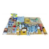 CAULK TUBES, CAULK GUN, WIRE, WATER SEAL, MOD PODGE, PAINT TAPE, PAINT & HOUSEHOLD CLEANER, GLUE, WOOD FILLER, FAUCET LINES, WOOD FILLER, ETC.