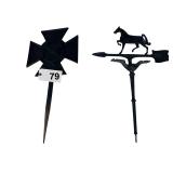 VINTAGE IRON WEATHER VEIN, VINTAGE IRON CONFEDERATE STATES OF AMERICA YARD SIGN