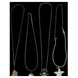 Four Fashion Necklaces W/ Pendants