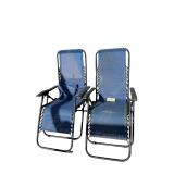 2 FOLDING OUTDOOR LOUNGE CHAIRS