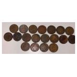 19 U.S. INDIAN HEAD PENNIES, 7-1898, 12-1899