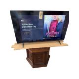 50” VIZIO TELEVISION - WORKING; WOODEN HEXAGONAL END TABLE