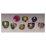 LOT OF 8 FASHION RINGS, ASSORTED STYLES, SIZES