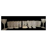 APPROX. 24 APPEARS TO BE IMPERIAL GLASS CAPE COD PATTERN STEM GLASSES, 2 ADDITIONAL WINE GLASSES