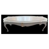 GORDON’S INC. FINE FURNITURE WOODEN FRENCH PROVINCIAL STYLE COFFEE TABLE - MFG. IN EAST TN - APPROX. 16” TALL X 60” LONG X 22” WIDE