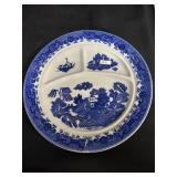 Blue Willow Divided Grill Plate Stamped Japan