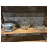 Shelf Lot-aluminum cake plate and more