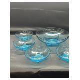 Hazel-Atlas Capri Colonial turquoise salad set