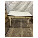 Vintage Porcelain Enamel Table w/metal base