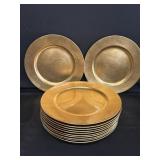 Florentine Metallic Gold Leaf Chargers (12)