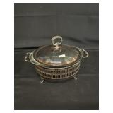 Vintage Silverplate Pyrex Casserole Buffet Server