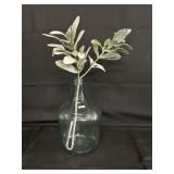 Glass Demijohn Vase w/Lambs Ear