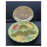 Pfaltzgraff Central Market divided chip/dip/plattr