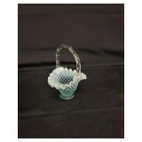 Fenton Blue Opalescent Basket
