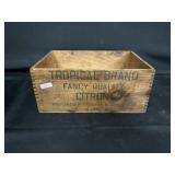 vintage 'Tropical Brand' wooden crate