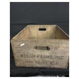 vintage wooden milk crate from Welsh Farms