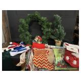 Chirstmas Lot-stockings/flag/wreath/tree