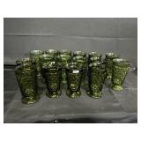 16 Indiana Glass Whitehall Avocado Tumblers