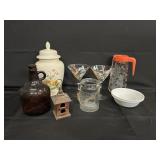 Misc. Lot Ginger Jar/Martini Glasses/and more