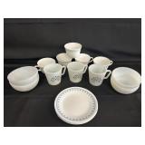 Snowflake Blue Corelle and Misc. Pyrex Lot