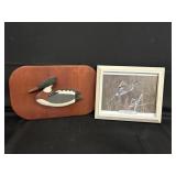 Framed Duck Print/Wood Duck Wall Decor