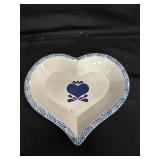 Vtg Valentine Country Sponge Pie Pan Stoneware