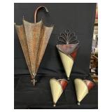 Metal Wall Vase Lot