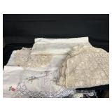 Vintage Linens-tablecloths, doily, table runner