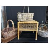Vintage Basket Lot/Bamboo Table Lot