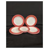 Vintage Pyrex Flamingo Dinnerware 1 has chips