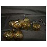 MCM Hand Blown Amber Art Glass Grapes