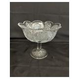 EAPG Aztec Sunburst Pattern McKee Glass Compote