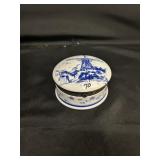 Vintage Imperial Porcelain Hinged Box Delft Blue