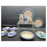 Blue and White Dinnerware Lot