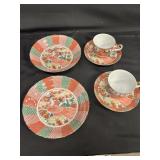Arita Imari Peacock Bowl and Cup/Saucer Lot