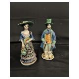Italian Sicilian Caltagirone ceramic candleholders