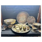 Large Silverplate Lot-punch bowl and more