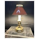 Vintage Brass Table Lamp Toleware Shade