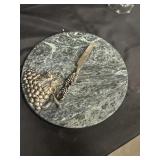 Green Marble Cheese Board/Spreader Knife