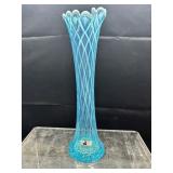 Jefferson Glass Blue Opalescent Swung Vase