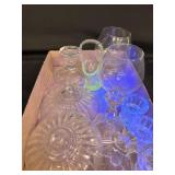 Clear Glass Lot-candle holders/basket and more