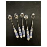 6 Spode Blue Italian teaspoons