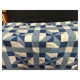 Handmade Pinwheel and Four Patch Quilt Minor Damag