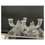 Fostoria Navarre Clear Double Candlestick Pair
