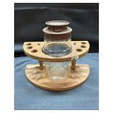 Vintage Pipe Stand w/Vintage Maxwell House Jar