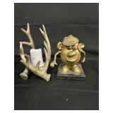 Gold Tone Candle Holder/Mr. Potato Award