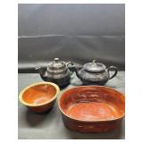 Brown Betty Style Teapots/Hull Pottery Lot