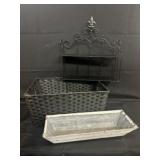 Metal Shelf and Basket Lot